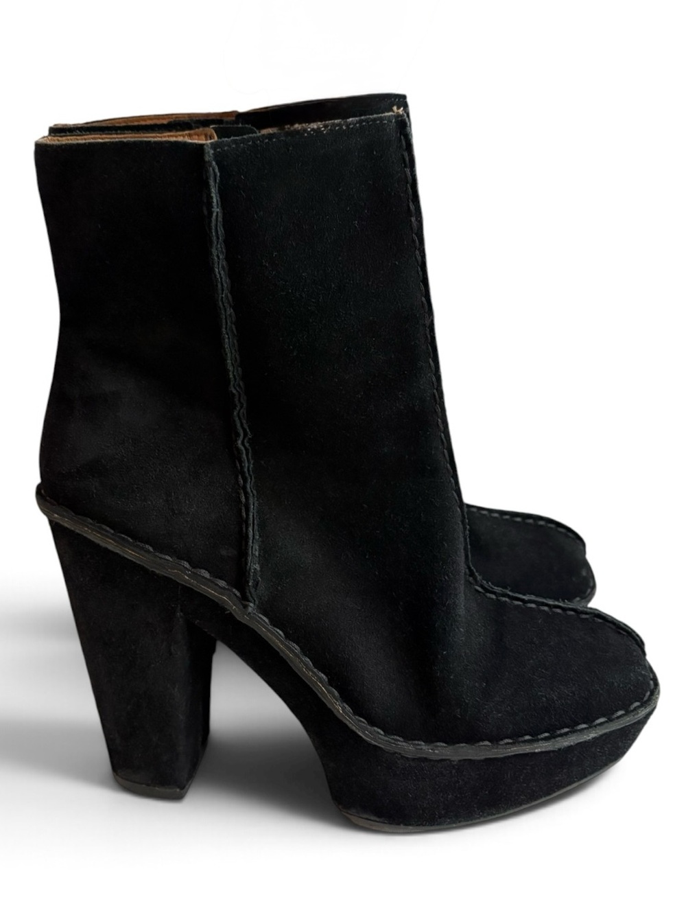KORS Michael Kors Black Suede Platform Ankle Boots 7.5